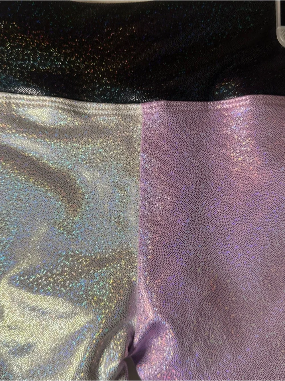 Justice Iridescent Purple Foil Cinch Shorts Girls S(7/8) - XS(5/6) Dance/Gym NEW